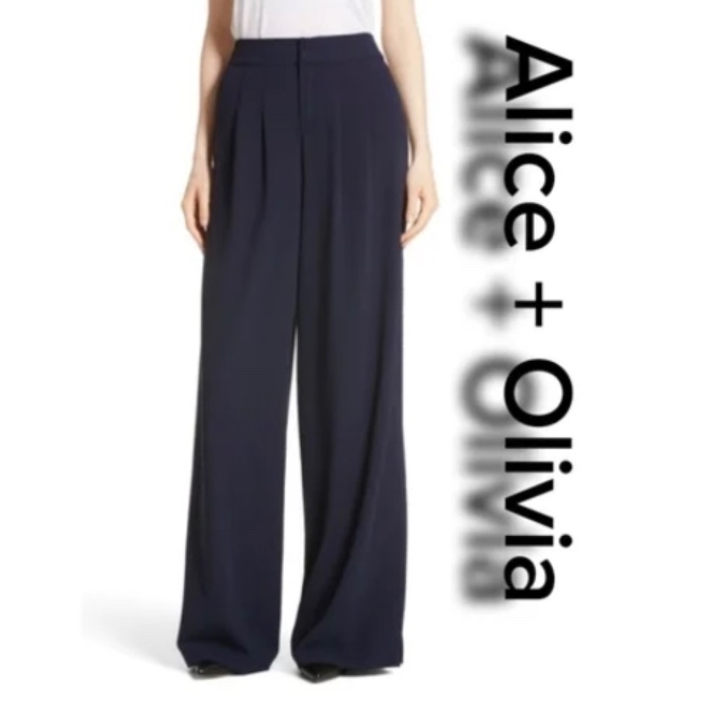 Alice + Olivia Shavon High Waist Side Slit Flare Pants